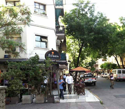 Directly across from us.