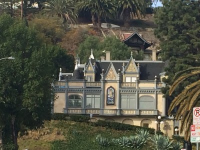 The Magic Castle in its majestic setting overlooking Hollywood.